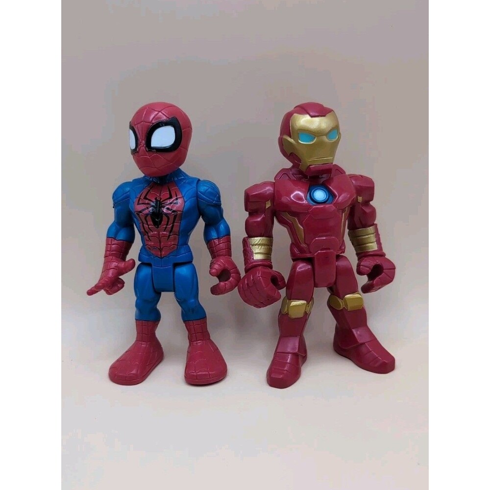 Hasbro Marvel Super Hero Adventures Iron Man & Spider-Man 5” Toy Action Figures